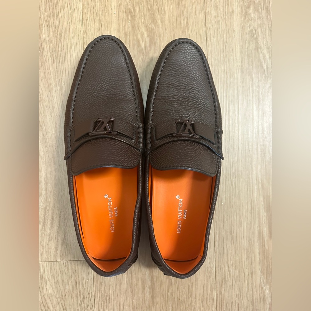 Louis Vuitton Dark Brown Leather Loafers (Hockenheim Mocassins)
